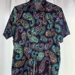 Robert Graham Black and Multicolor Paisley Shirt